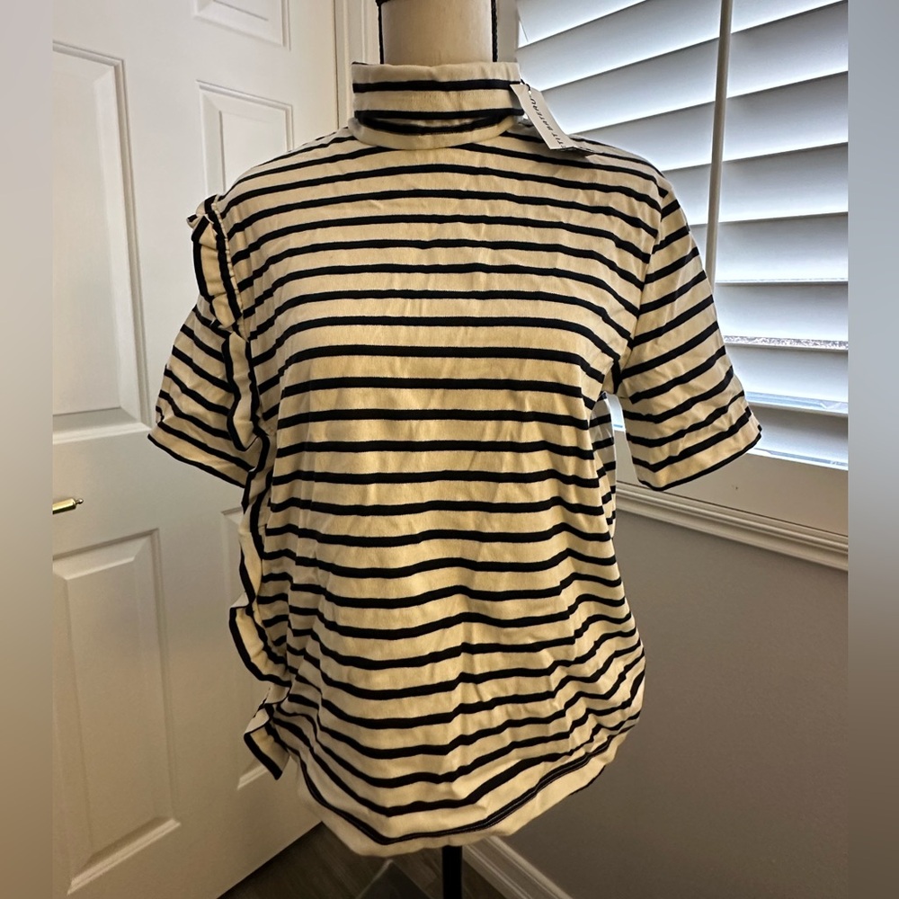 Petit Bateau Navy and Cream Striped Top